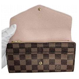 Louis Vuitton-Louis Vuitton Damier Portefeuille Sarah Long Wallet-Brown,Pink