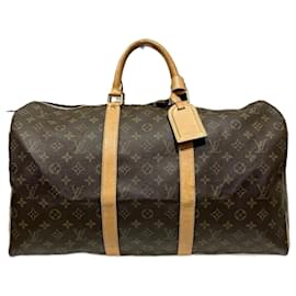 Louis Vuitton-Borsa Keepall 50 Monogram Louis Vuitton-Marrone,Monogramma