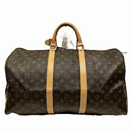 Louis Vuitton-Borsa Keepall 50 Monogram Louis Vuitton-Marrone,Monogramma