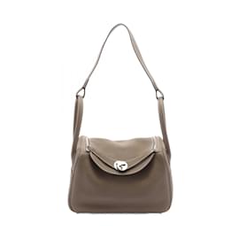 Hermès-Borsa a Spalla Hermes Lindy 26-Marrone,Taupe