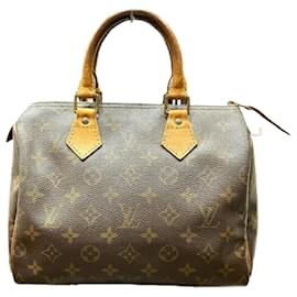 Louis Vuitton-Borsa Louis Vuitton Monogram Speedy 25-Marrone,Altro,Monogramma