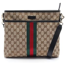 Gucci-Borsa a spalla Gucci GG Canvas Sherry Line-Marrone,Multicolore,Beige