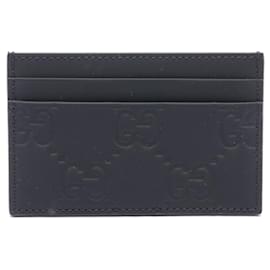 Gucci-Porta biglietti da visita in effetto gomma Gucci GG-Nero