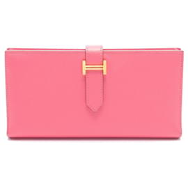 Hermès-Portafoglio Lungo Soufflet Bearn Hermes-Rosa