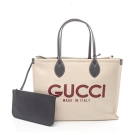 Gucci-Borsa tote in tela e pelle Gucci-Beige,Bordò,Blu navy