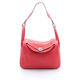 Hermès-Borsa a Spalla Hermes Lindy 30-Rosa,Rosso