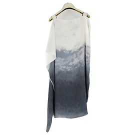 Bottega Veneta gradient silk dress White Blue Grey