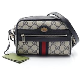 Gucci-Borsa a Spalla GUCCI Ophidia-Marrone,Rosso,Blu navy