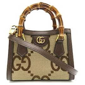 Gucci-Borsa a Spalla Gucci Jumbo GG 2 Vie-Marrone,Beige