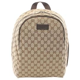 Gucci-Zaino in tela GG di Gucci-Marrone,Beige