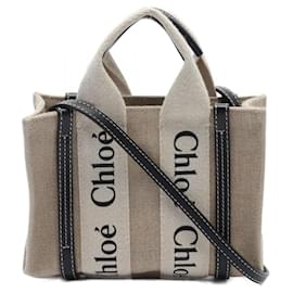 Chloé-Borsa Tote Chloé Woody-Marrone,Beige