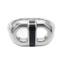 Hermès Hermes Maillon Chaine d'Ancre Noir Ring Black Silvery
