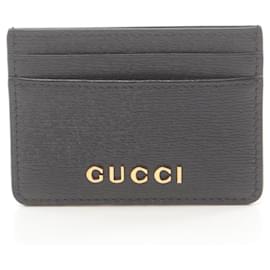 Gucci-Portacarte da visita in pelle nera Gucci-Nero