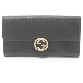 Gucci-Portafoglio lungo bi-fold Gucci Interlocking G-Nero