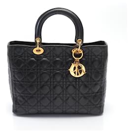 Christian Dior-Borsa Lady Cannage Grande di Christian Dior-Nero