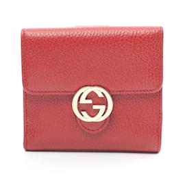 Gucci-Portafoglio bi-fold Gucci Interlocking G-Rosso