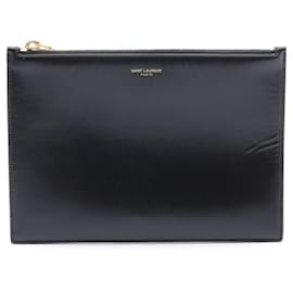 Saint Laurent-Clutch in pelle nera Saint Laurent-Nero