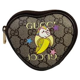 Gucci-Portafoglio a forma di cuore GG Supreme di Gucci-Marrone