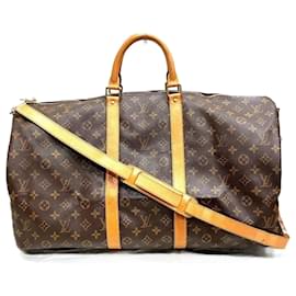 Louis Vuitton-Louis Vuitton Monogram Keepall Bandoulière 55-Marrone