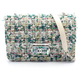 Chanel-Borsa a Spalla Chanel Coco Mark-Bianco,Multicolore,Verde