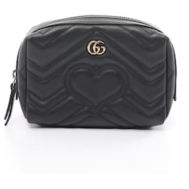 Gucci-Borsa Pouch GG Marmont di Gucci-Nero