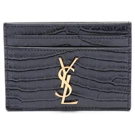 Saint Laurent-Portacarte in pelle nera Saint Laurent Cassandra-Nero