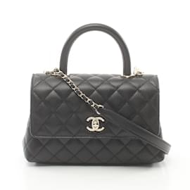 Chanel-Borsa a tracolla in pelle caviar nera matelassé di Chanel-Nero