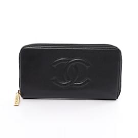 Chanel-Portafoglio lungo rotondo Chanel Coco Mark-Nero