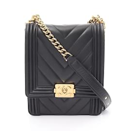 Chanel-Borsa a spalla V-Stitch Boy di Chanel-Nero