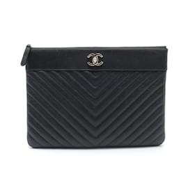 Chanel-Borsa Clutch Chanel Chevron V-Stitch-Nero