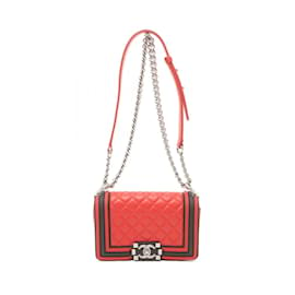 Chanel-Borsa a Spalla Boy Chanel-Nero,Rosso