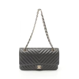 Chanel-Borsa a Spalla Chanel Chevron V-Stitch-Nero