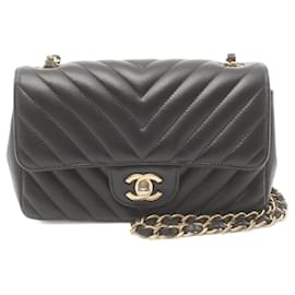 Chanel-Borsa a Spalla Chanel Chevron V-Stitch-Nero