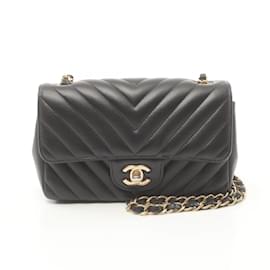 Chanel-Borsa a Spalla Chanel Chevron V-Stitch-Nero