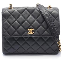 Chanel-Borsa a spalla in pelle caviar nera Chanel-Nero