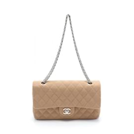 Chanel-Borsa a Spalla Chanel 2.55 Matelassé Coco Mark Double Flap-Beige