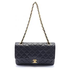 Chanel-Borsa a Spalla Chanel Matelassé Double Flap-Blu navy