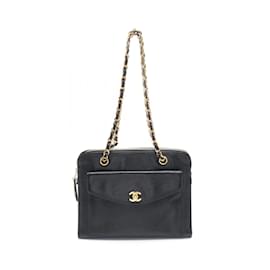 Chanel-Borsa a spalla in pelle caviar nera Chanel-Nero