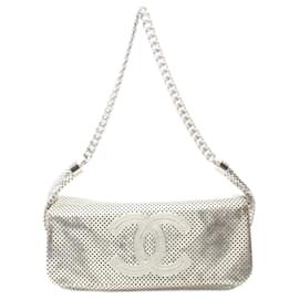 Chanel-Borsa a spalla Chanel Coco Mark-Argento