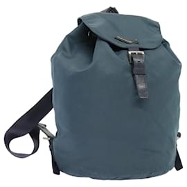 PRADA Backpack Nylon Blue Silver Auth 85634 Silvery Blue
