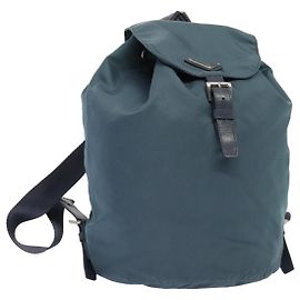 PRADA Rucksack aus Nylon Blau Silber Authentisch 85634 Silber Blau