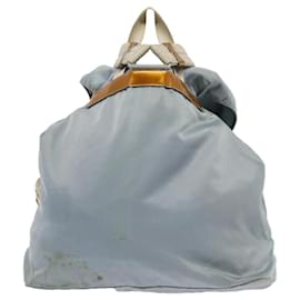 Prada-PRADA Backpack Nylon Light Blue Silver Auth 84646-Silvery,Light blue