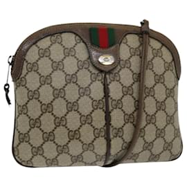 Gucci-Sac à épaule GUCCI GG Supreme Web Sherry Line PVC Beige 904 02 047 Auth 84571-Rouge,Beige,Vert