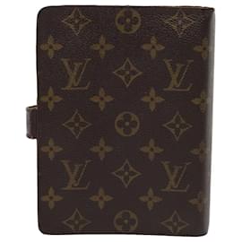 Louis Vuitton-LOUIS VUITTON Agenda MM Monograma Capa Planejador Diário R20105 LV Auth mr387-Monograma