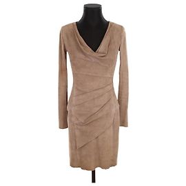 Jitrois Wildlederkleid Beige