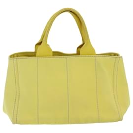 Prada-PRADA Canapa MM Sac à main en toile jaune Auth ar12201-Jaune