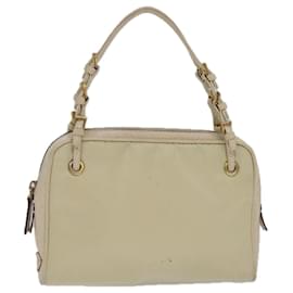 Prada-PRADA Bolsa de Mão Nylon Ouro Bege Auth 85224-Bege,Dourado