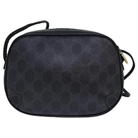 Gucci-Bolsa de ombro GUCCI GG Supreme Sherry Line PVC Preto Ouro 156 02 066 Auth 85106-Preto,Dourado