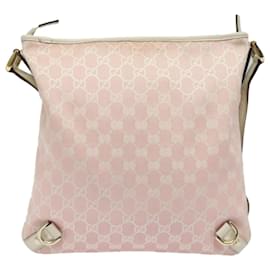 Gucci-GUCCI GG Canvas Schultertasche Pink Gold 131326 Auth 84659-Pink,Golden