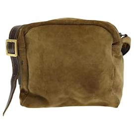 Loewe-Bolsa de Ombro LOEWE Anagram Suede Bege Auth yk14097-Bege